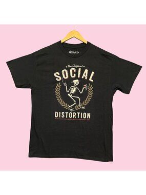 Social Distortion Bad Habits Skelly Logo Punk Rock Band Tee L